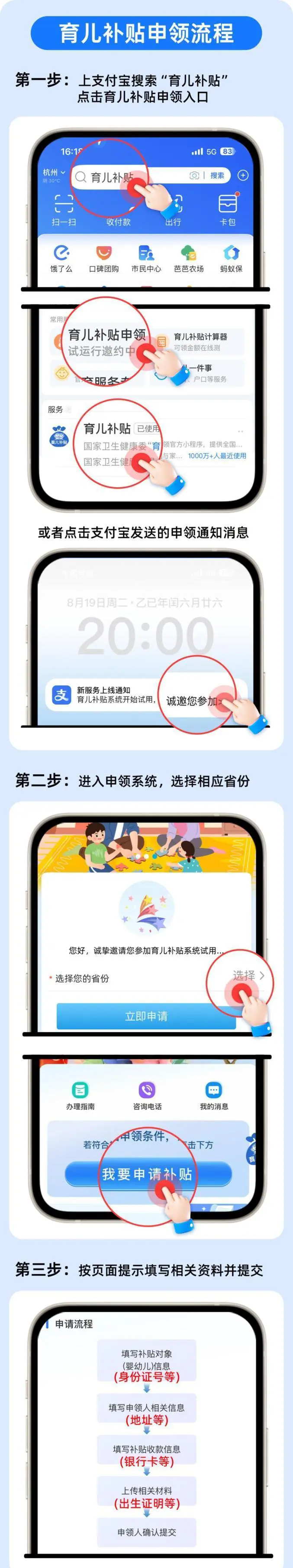 育儿补贴申领入口上线！8月31日前各地开放申领