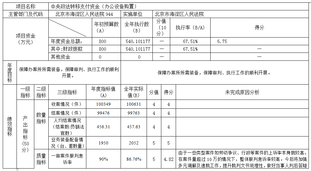 项目支出绩效自评表