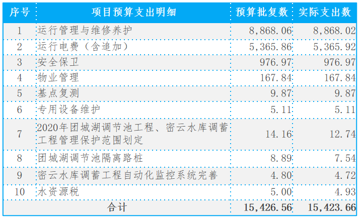 项目预算支出明细