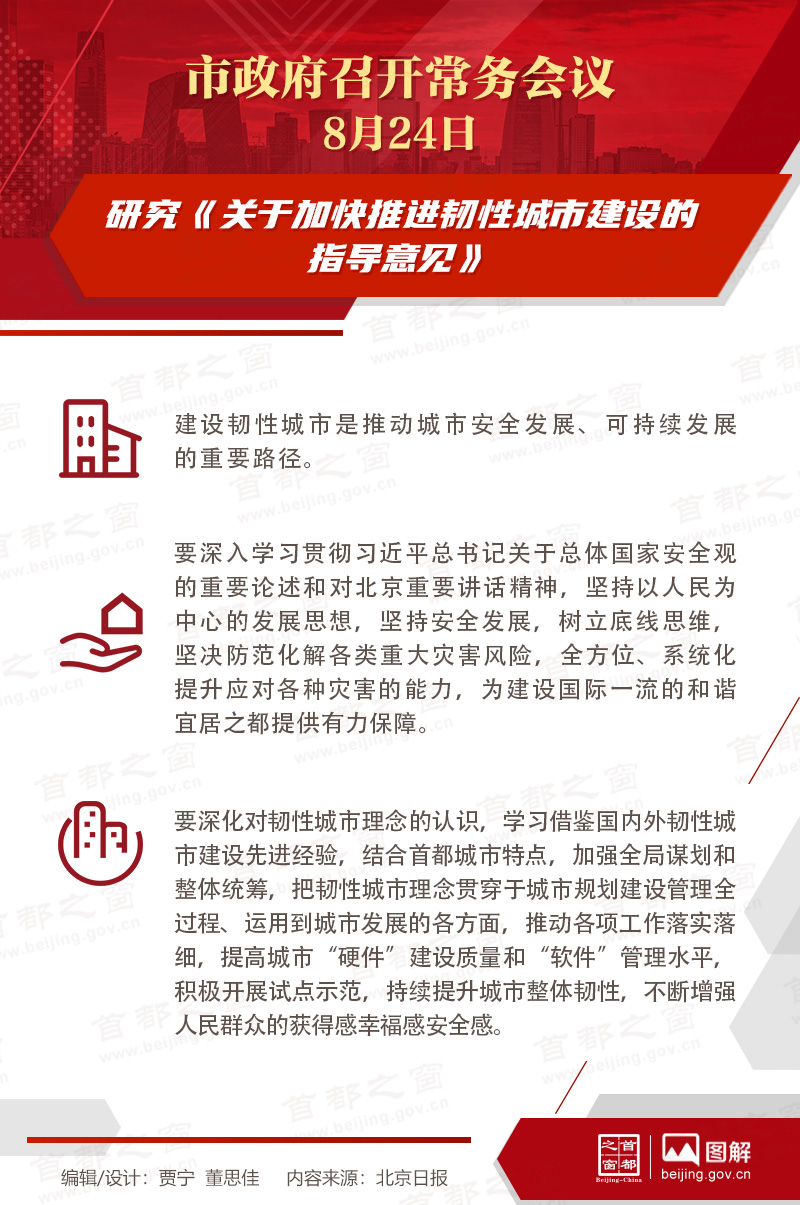 市政府常务会议：研究《关于加快推进韧性城市建设的指导意见》