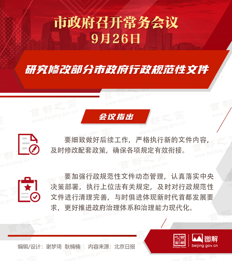 研究修改部分市政府行政规范性文件
