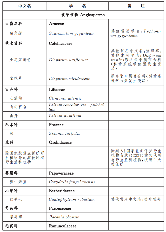 大陆娱乐城
重点保护野生植物名录